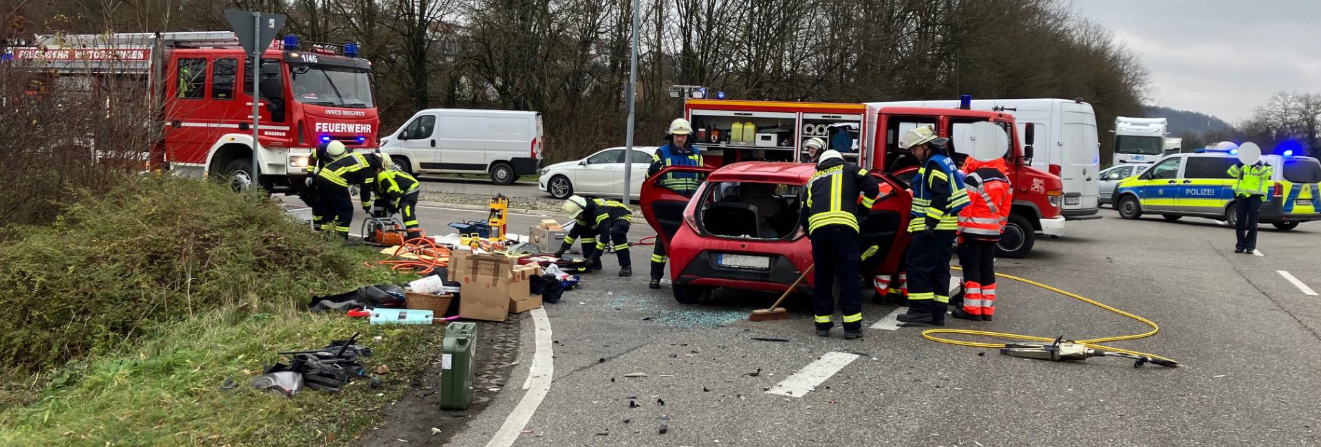Verkehrsunfall B314 Abzweigung Horheim