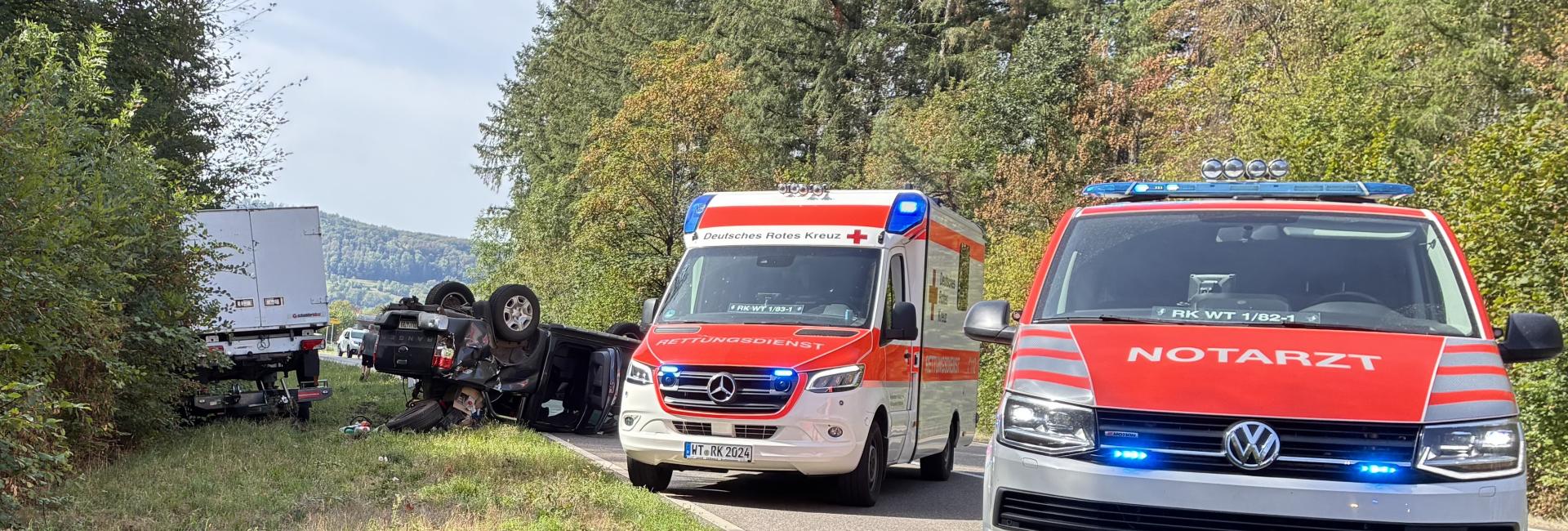 Unfall B314, Überschlag Pick Up