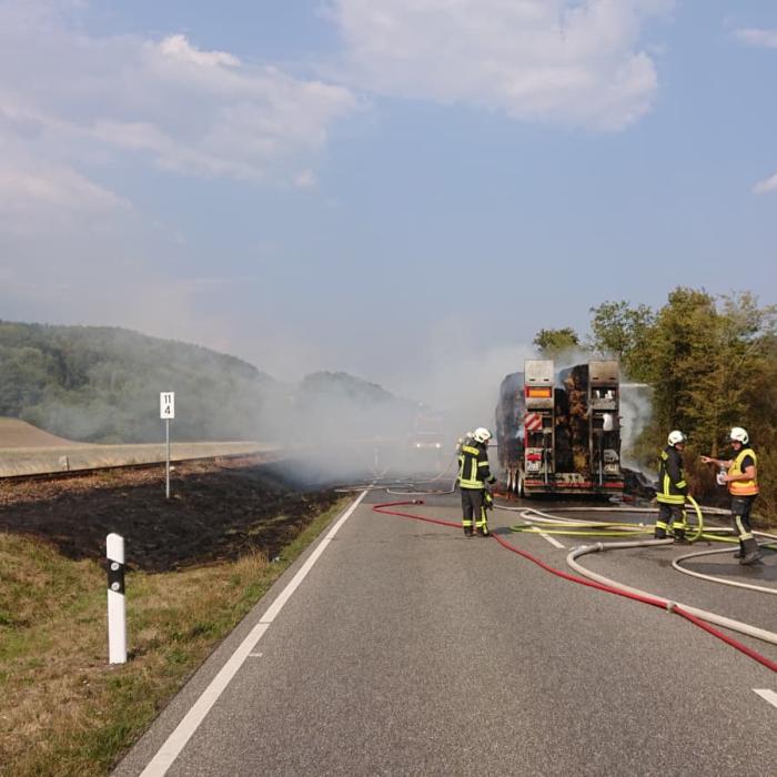 Brennender LKW B314 Eggingen